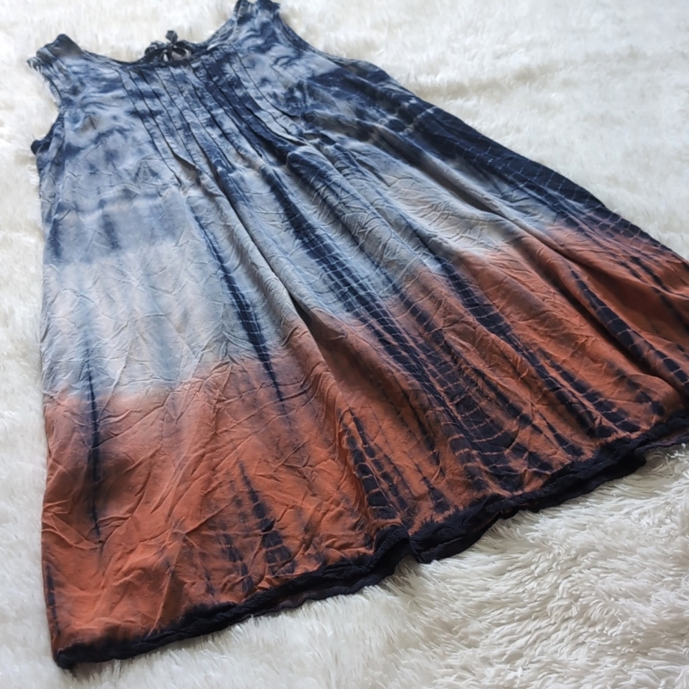 Sonoma Blue Tie Dye Ombre Flowy Dress with Pockets - Picture 4 of 12